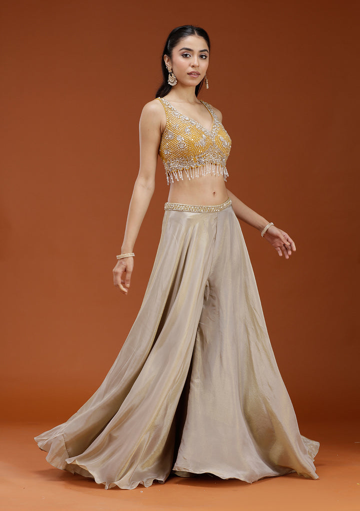 Yellow Cutdana Georgette Readymade Salwar Suit