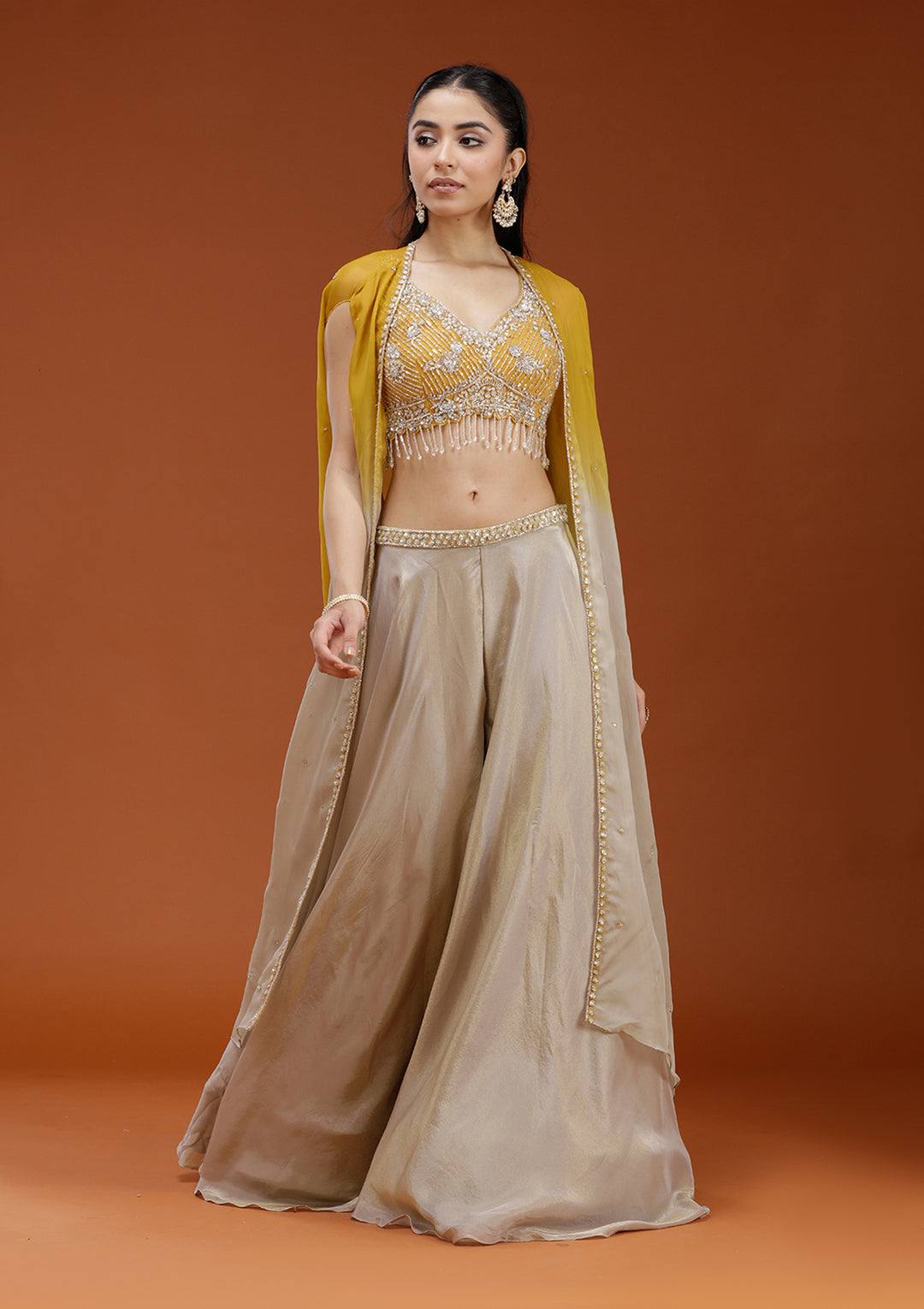 Yellow Cutdana Georgette Readymade Salwar Suit