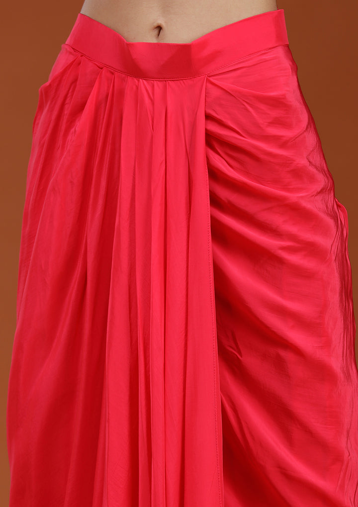 Pink Cording Satin Readymade Salwar Suit