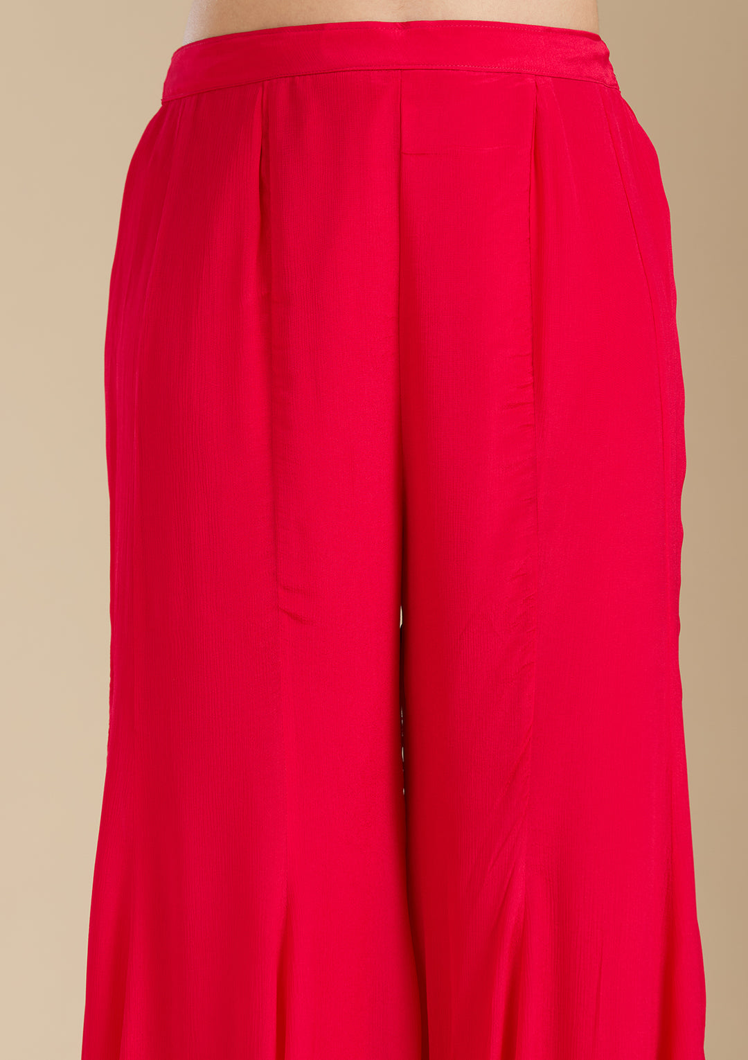 Rani Pink Zariwork (Gold) Chiffon Readymade Salwar Suit