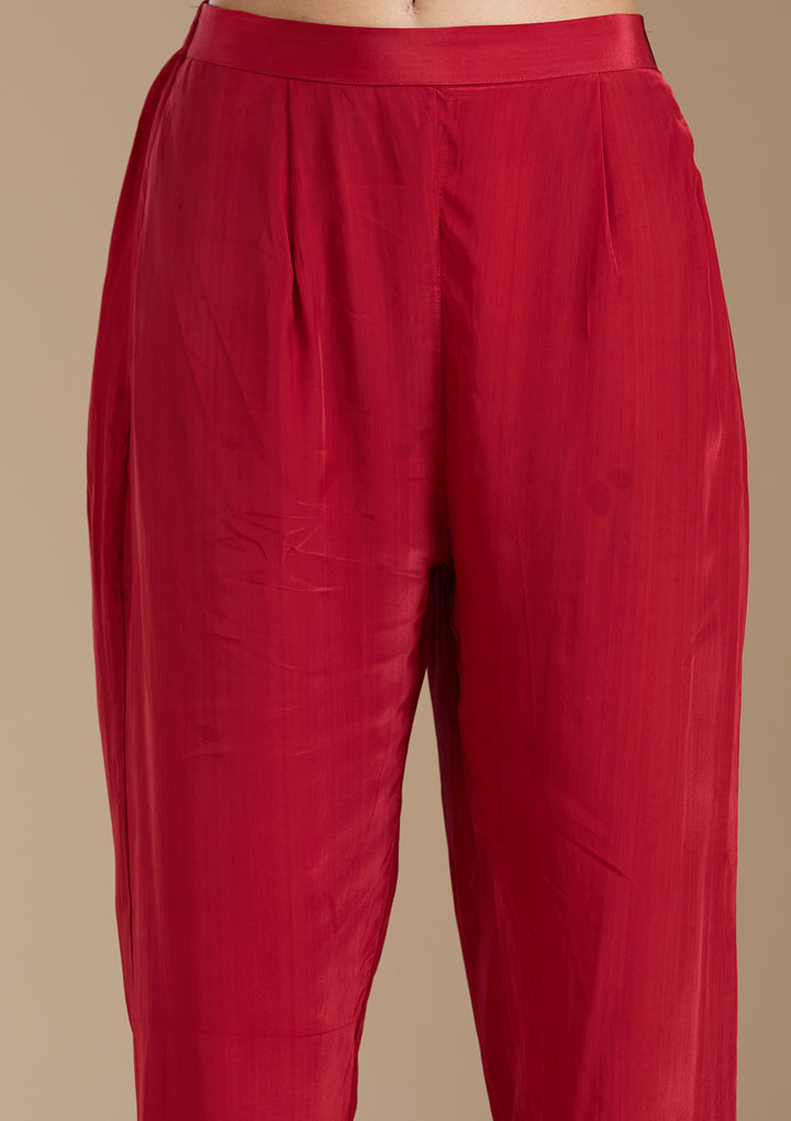 Orange Printed Crepe Readymade Salwar Suit