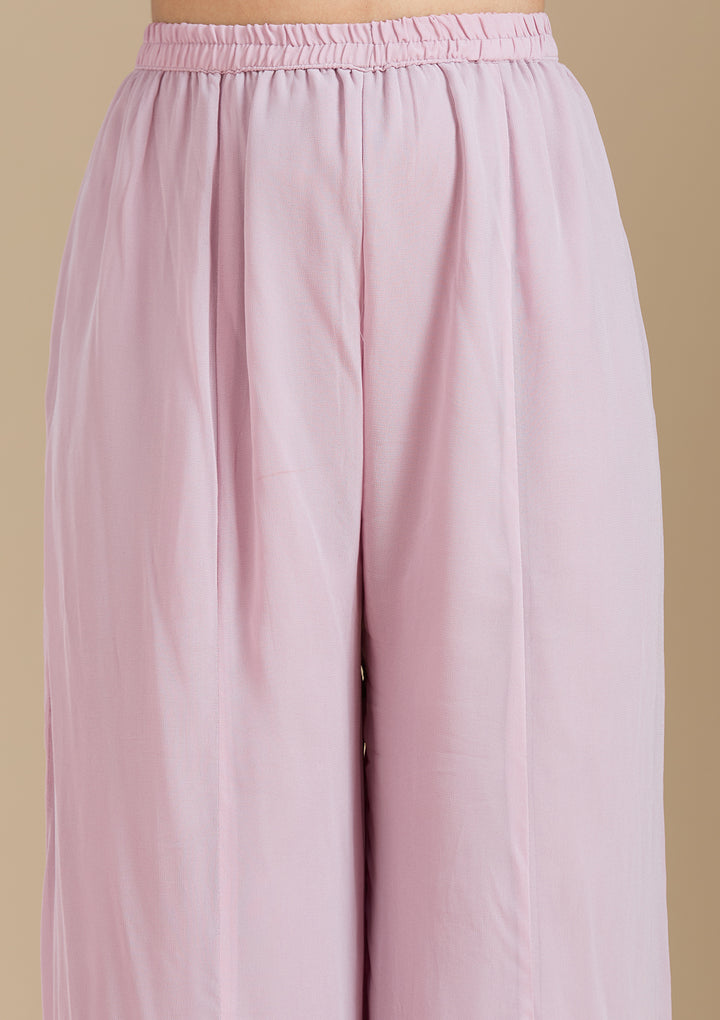 Mauve Cutdana Georgette Readymade Salwar Suit