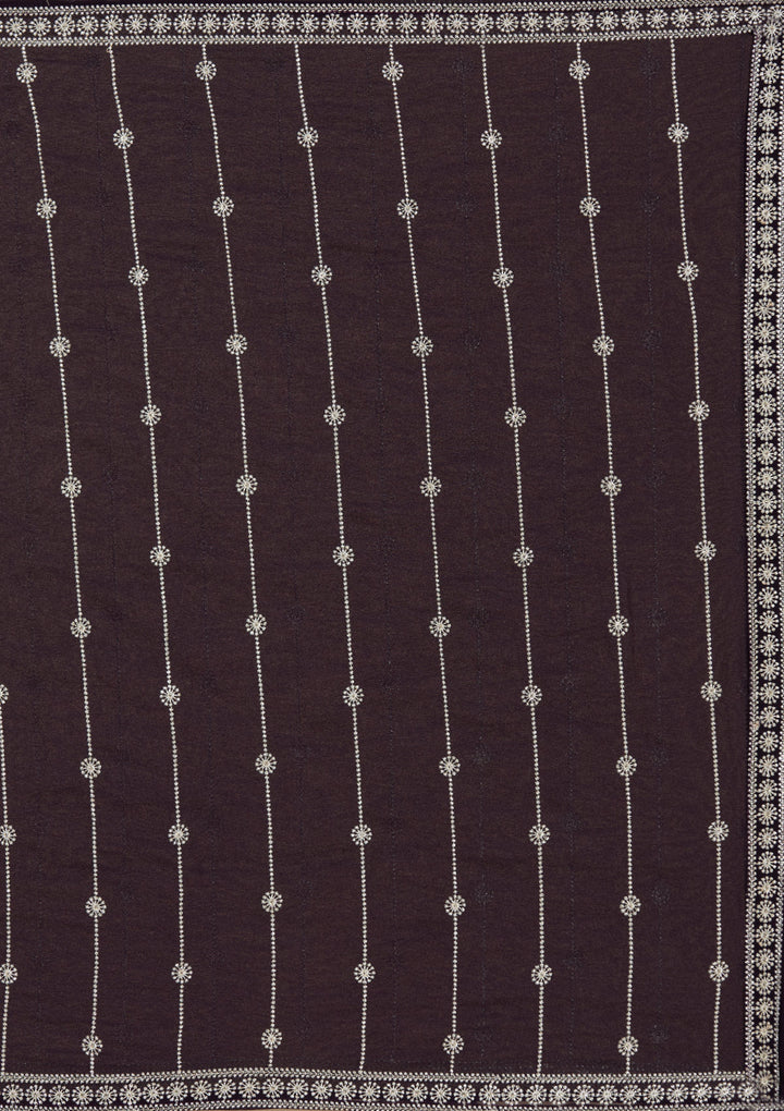 Purple Zariwork (Gold) Georgette Readymade Salwar Suit