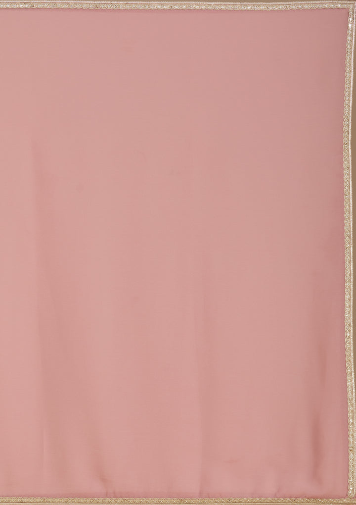 Peach Sequins Georgette Readymade Salwar Suit