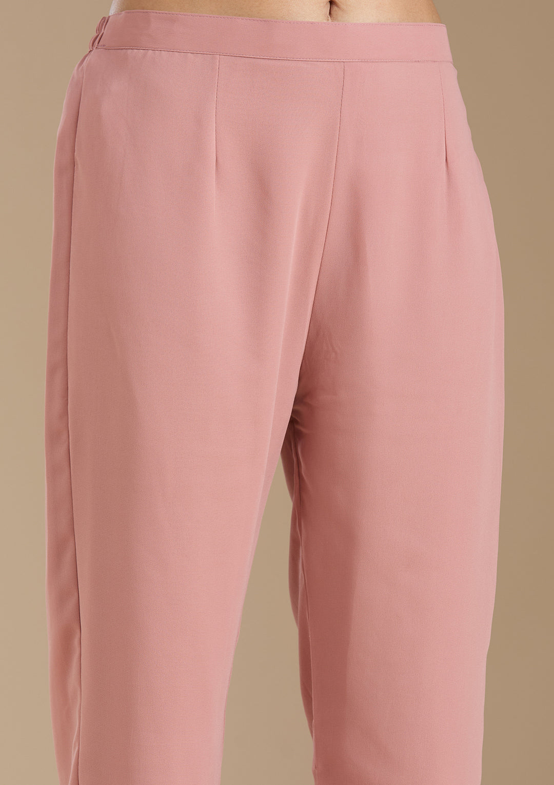 Peach Sequins Georgette Readymade Salwar Suit