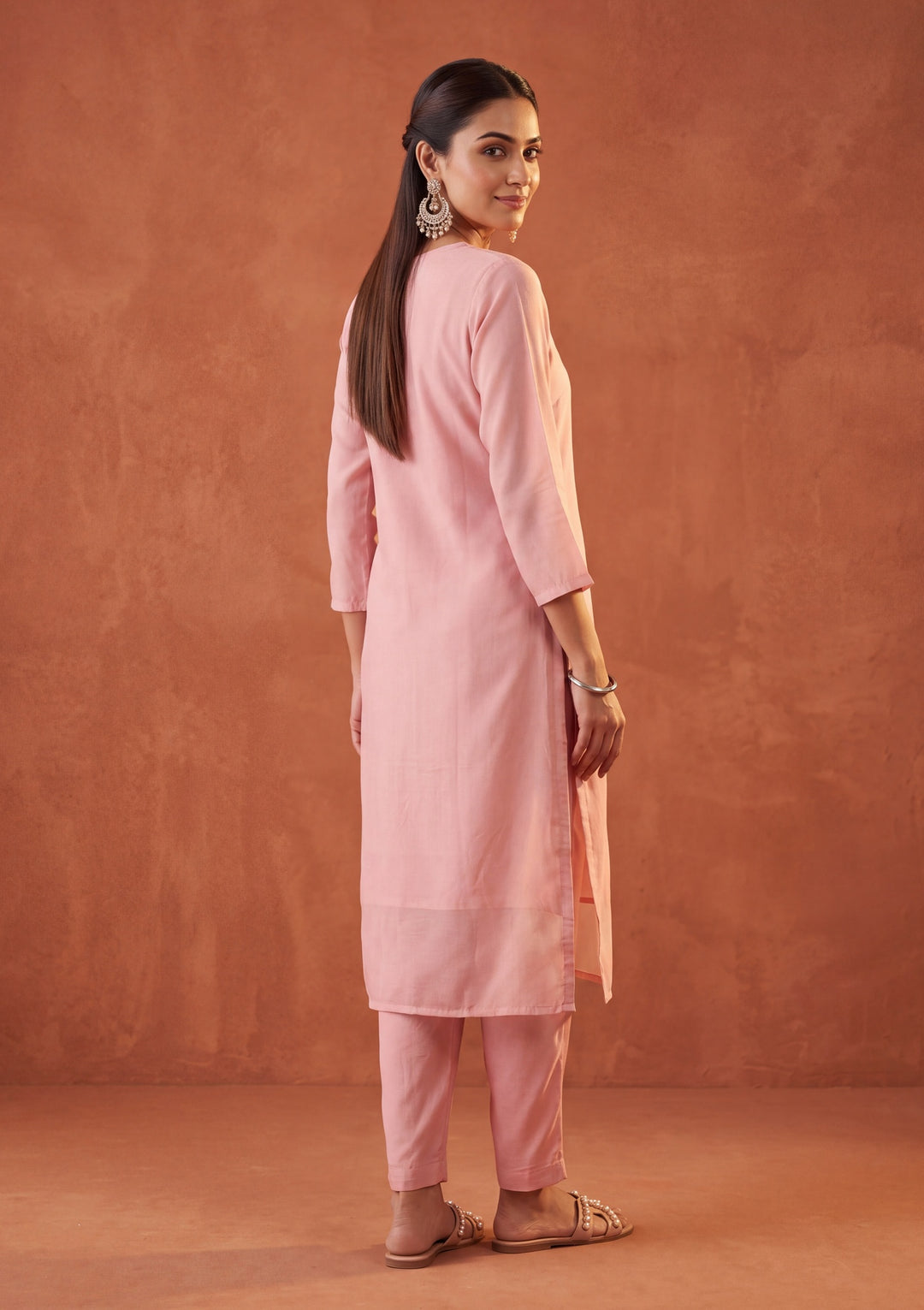 Light Lavender Mirrorwork Tissue Readymade Salwar Suit