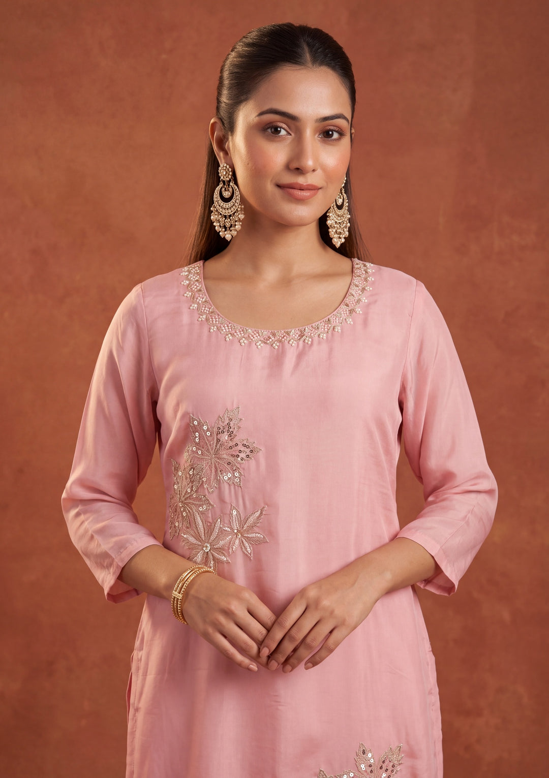 Light Lavender Mirrorwork Tissue Readymade Salwar Suit