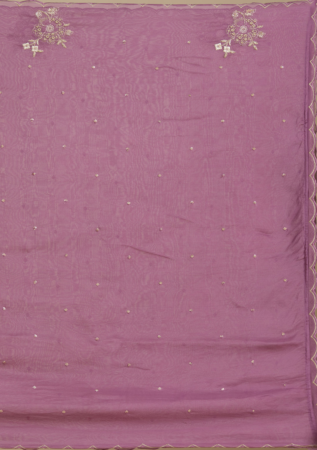 Purple Organza Silver Zariwork Straight Kurta With Pant Regular And Dupatta