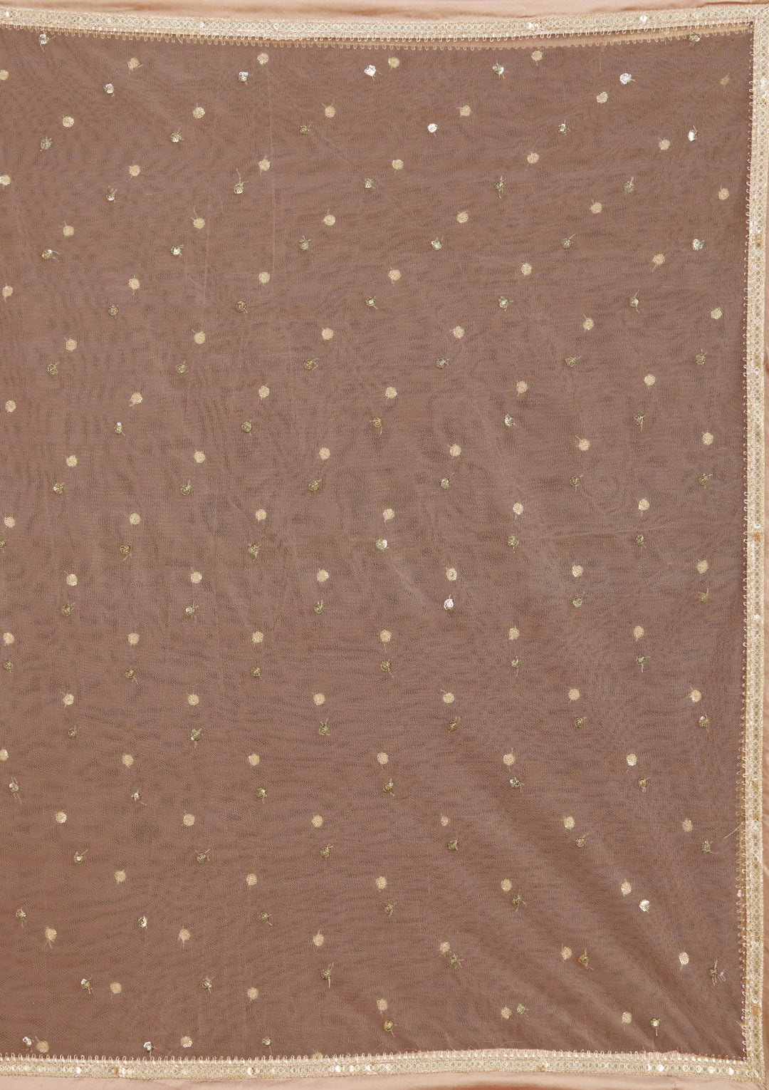 Beige Mirrorwork Tissue Readymade Salwar Suit