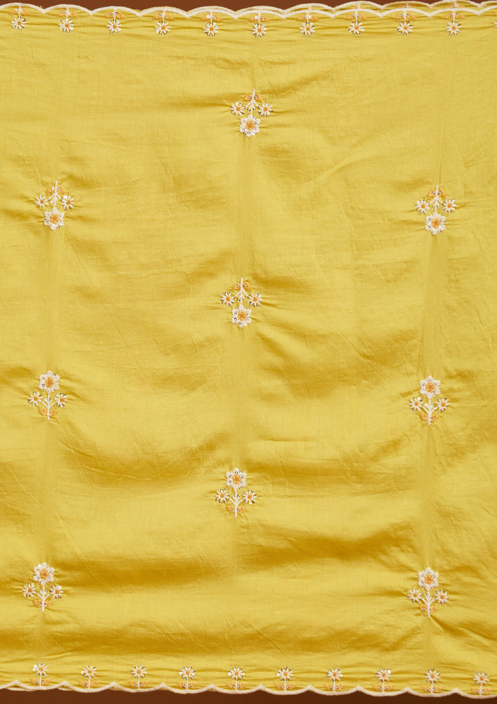 Yellow Cutdana Chanderi Readymade Salwar Suit