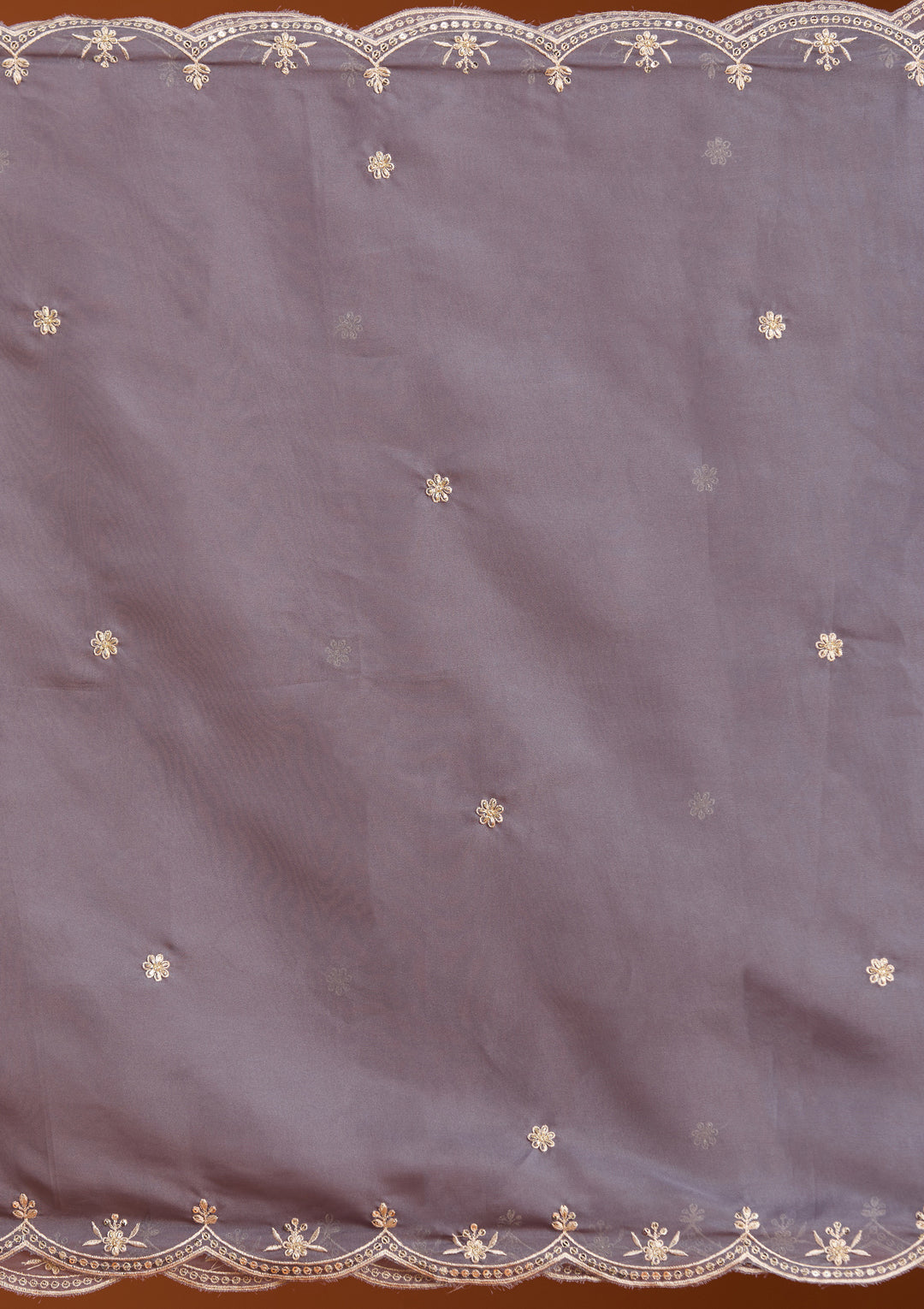 Grey Zariwork (Gold) Organza Readymade Salwar Suit