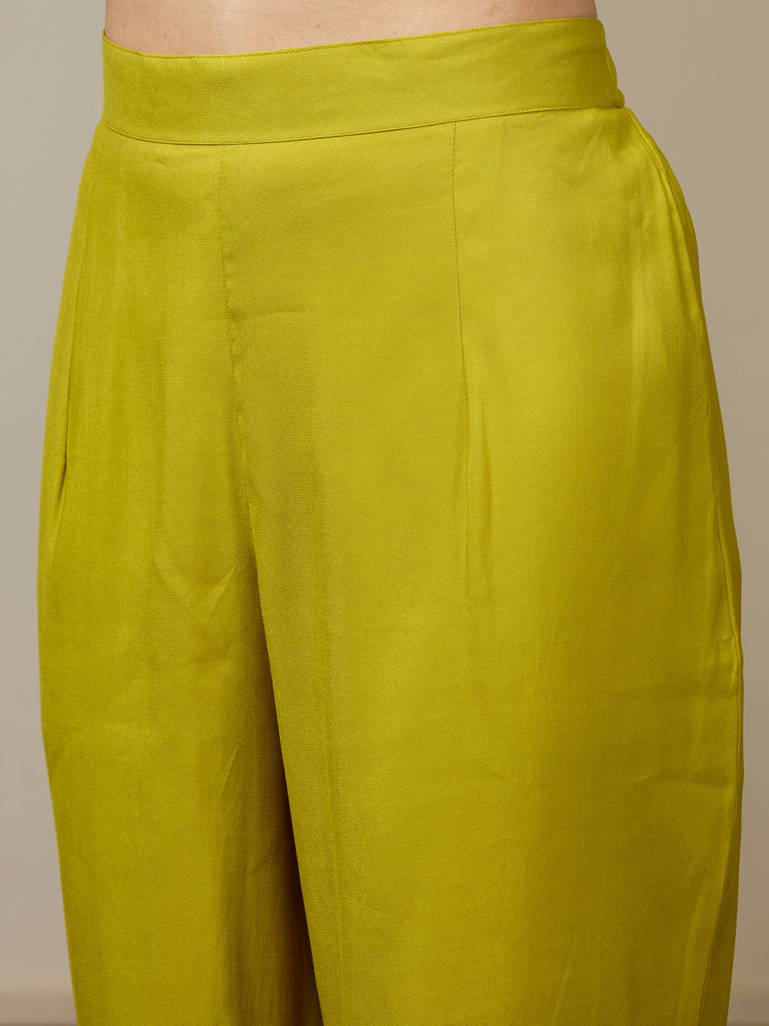 Parrot Green Cutdana Chanderi Readymade Salwar Suit