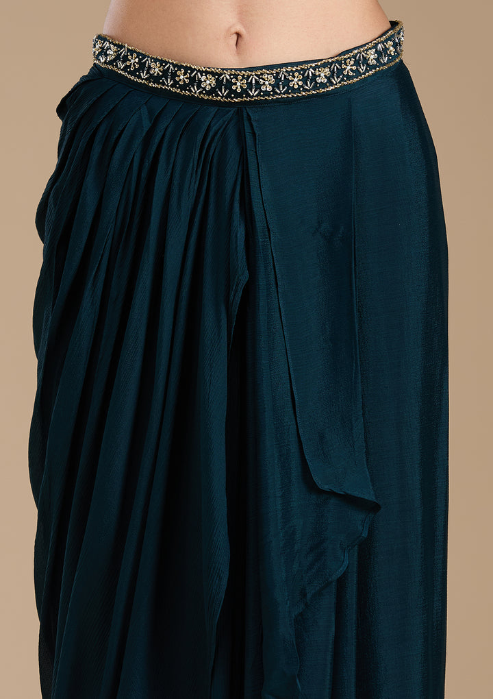 Navy Blue Cutdana Georgette Readymade Salwar Suit