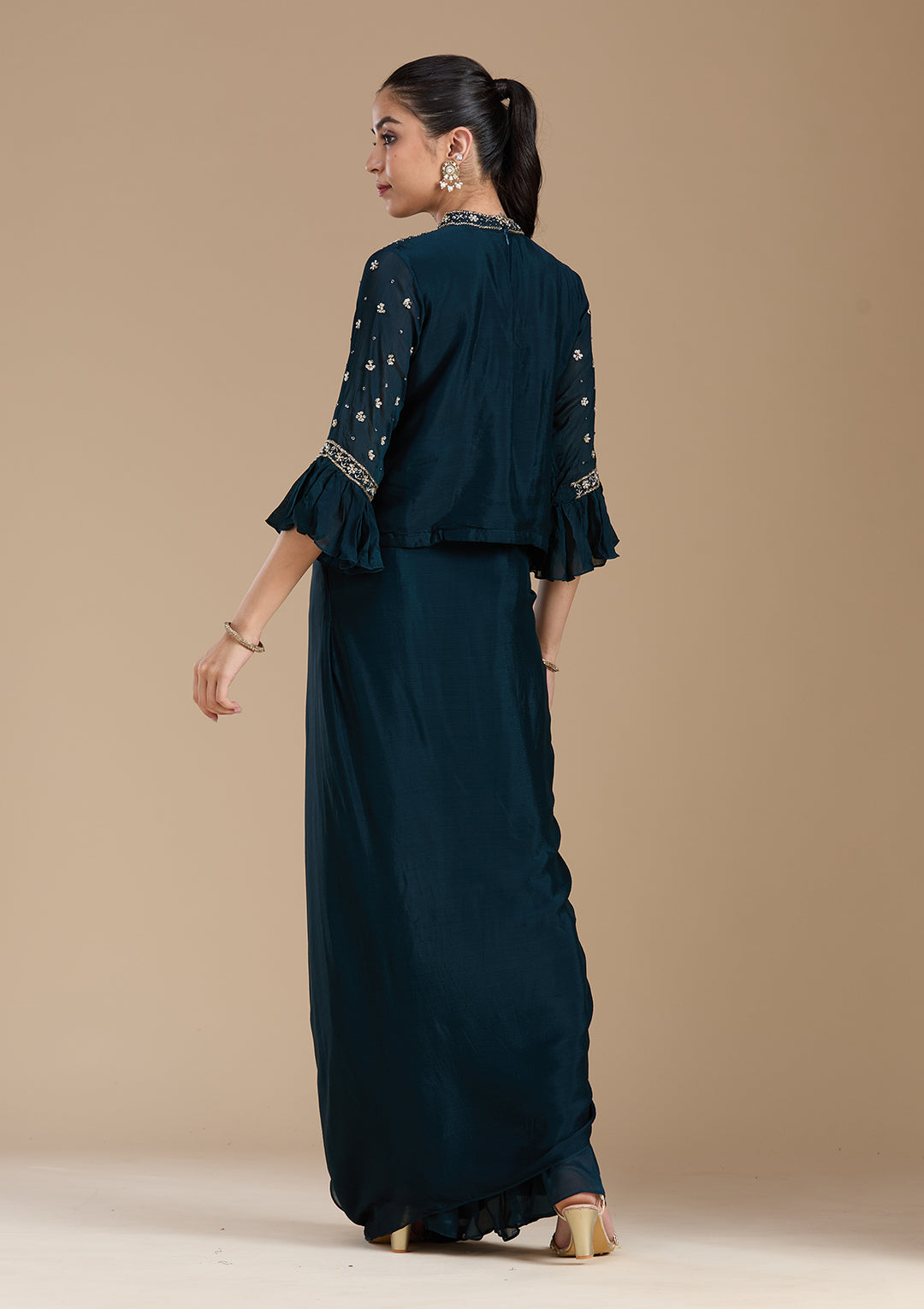 Navy Blue Cutdana Georgette Readymade Salwar Suit