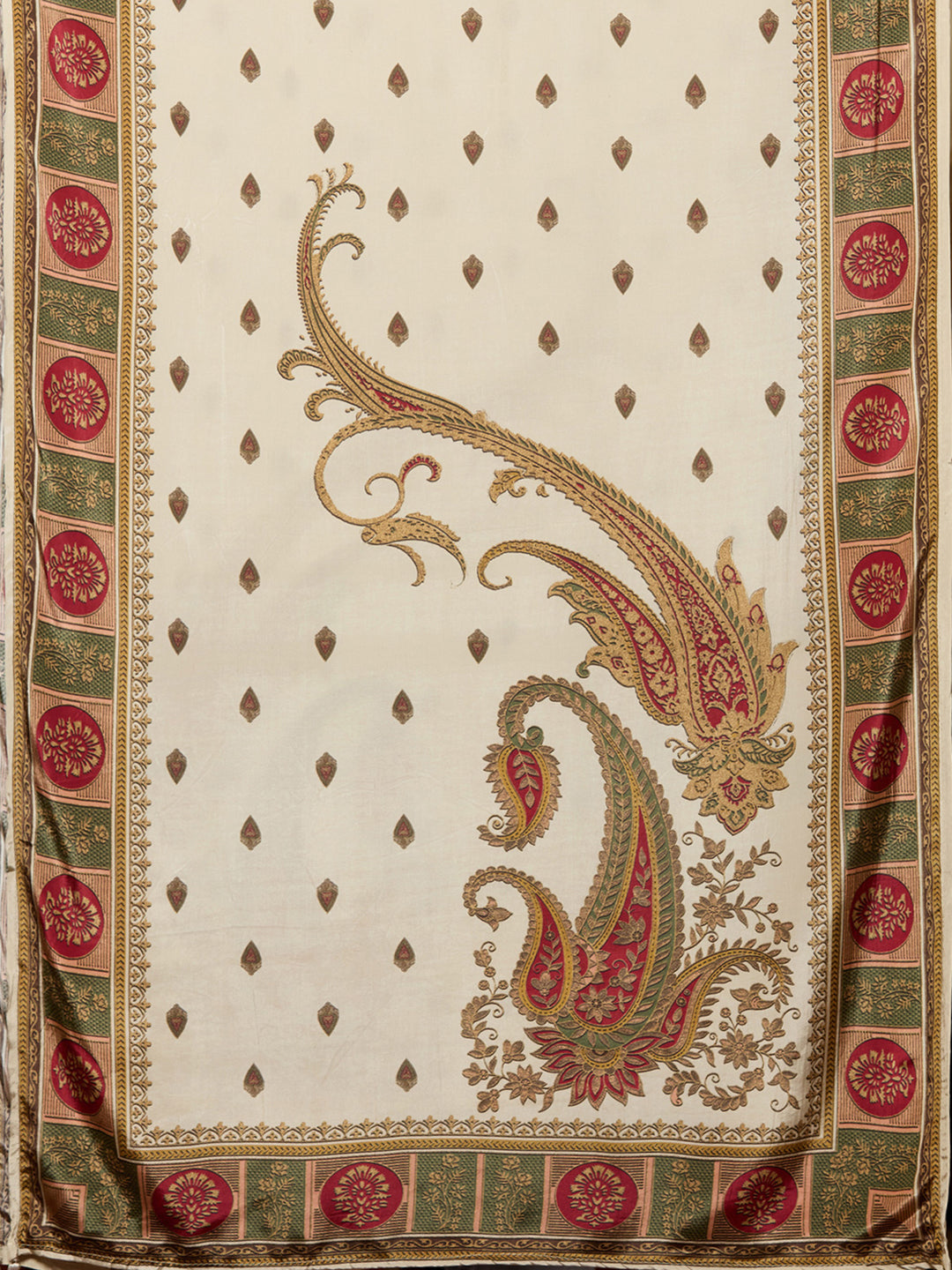 Pista Green Printed Crepe Readymade Salwar Suit