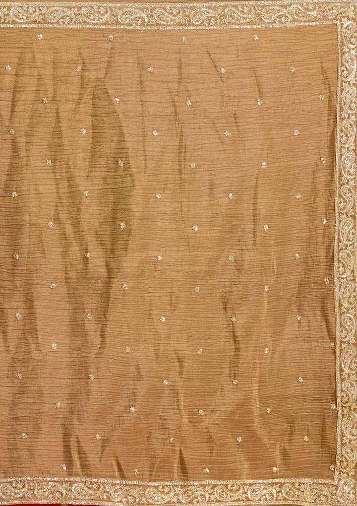 Mehendi Cutdana Tissue Readymade Salwar Suit