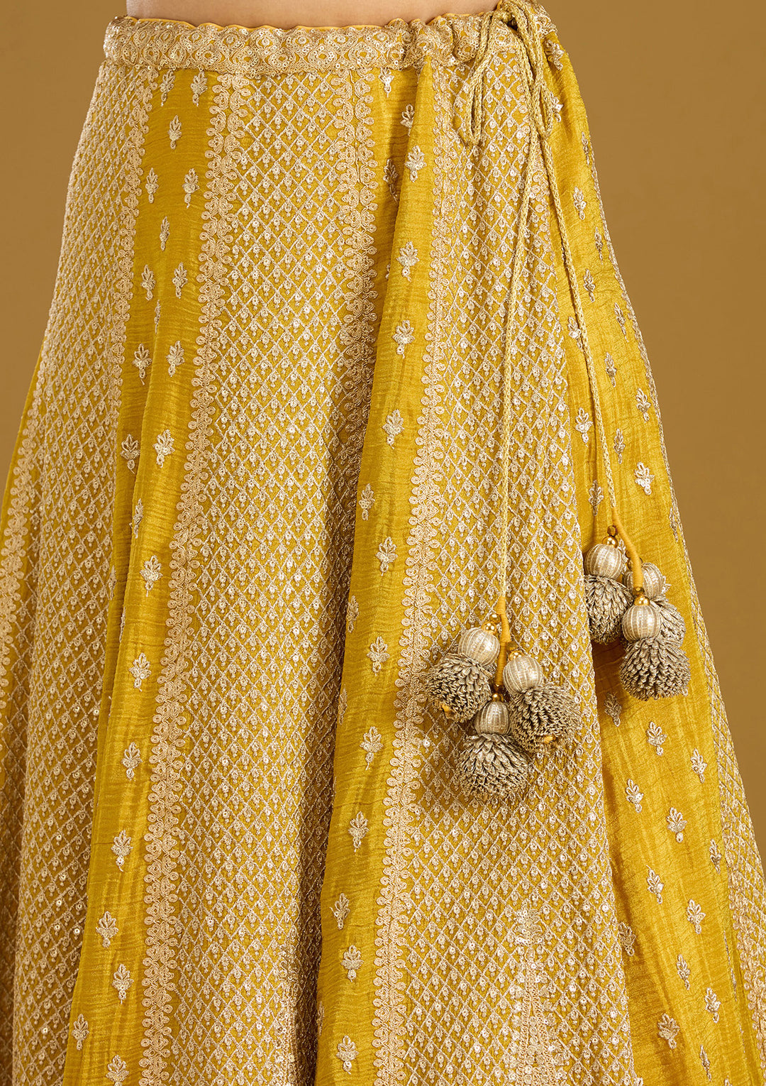 Mustard Cutdana Tissue Readymade Salwar Suit