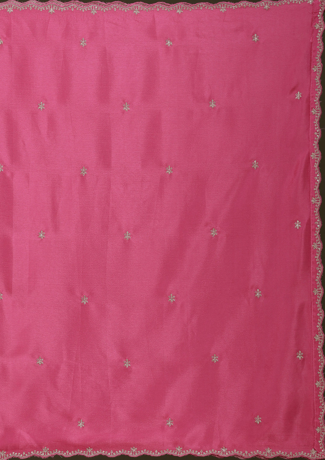 Pink Threadwork Chinon Readymade Salwar Suit