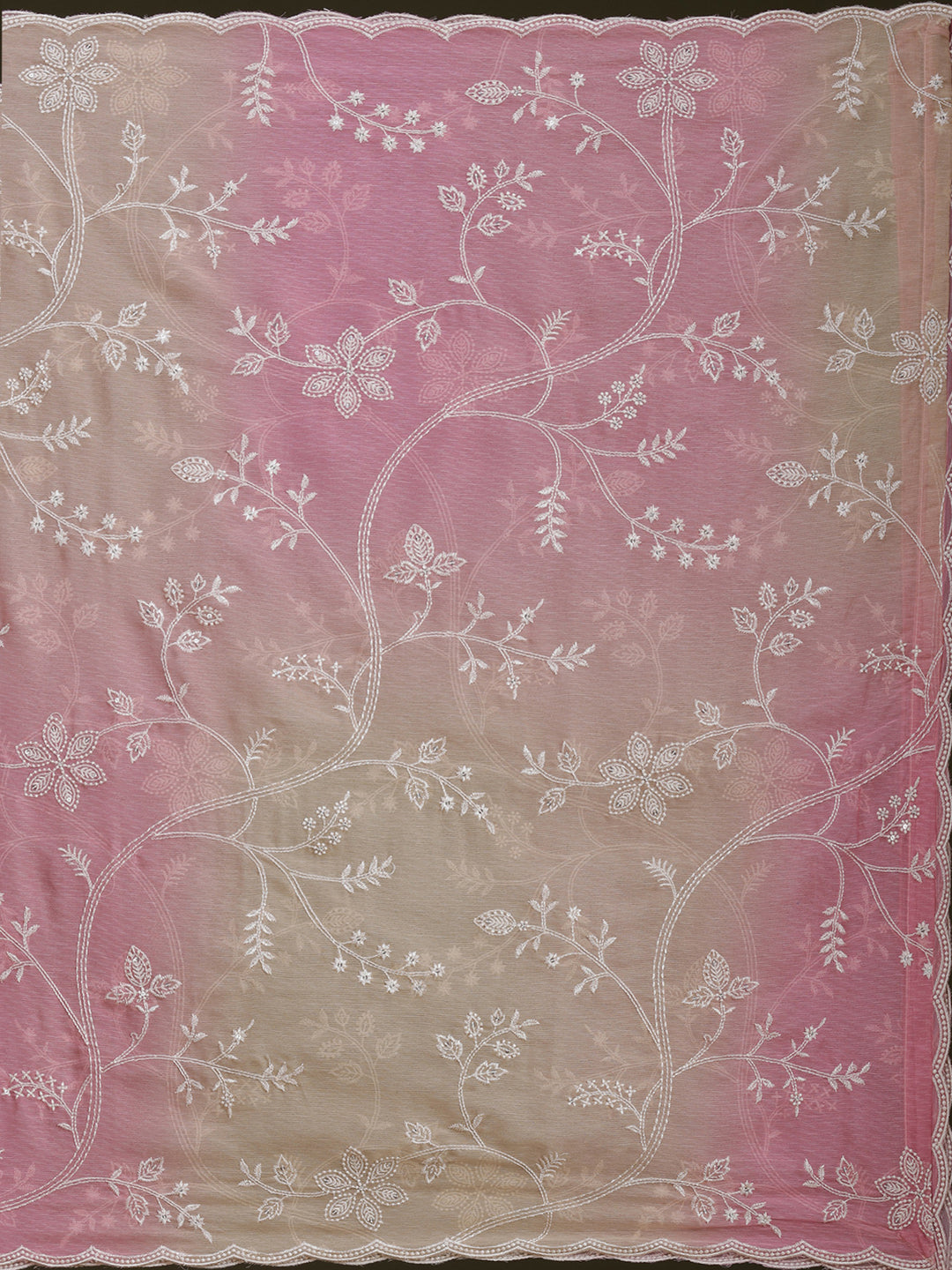 Peach Threadwork Dola Silk Readymade Salwar Suit