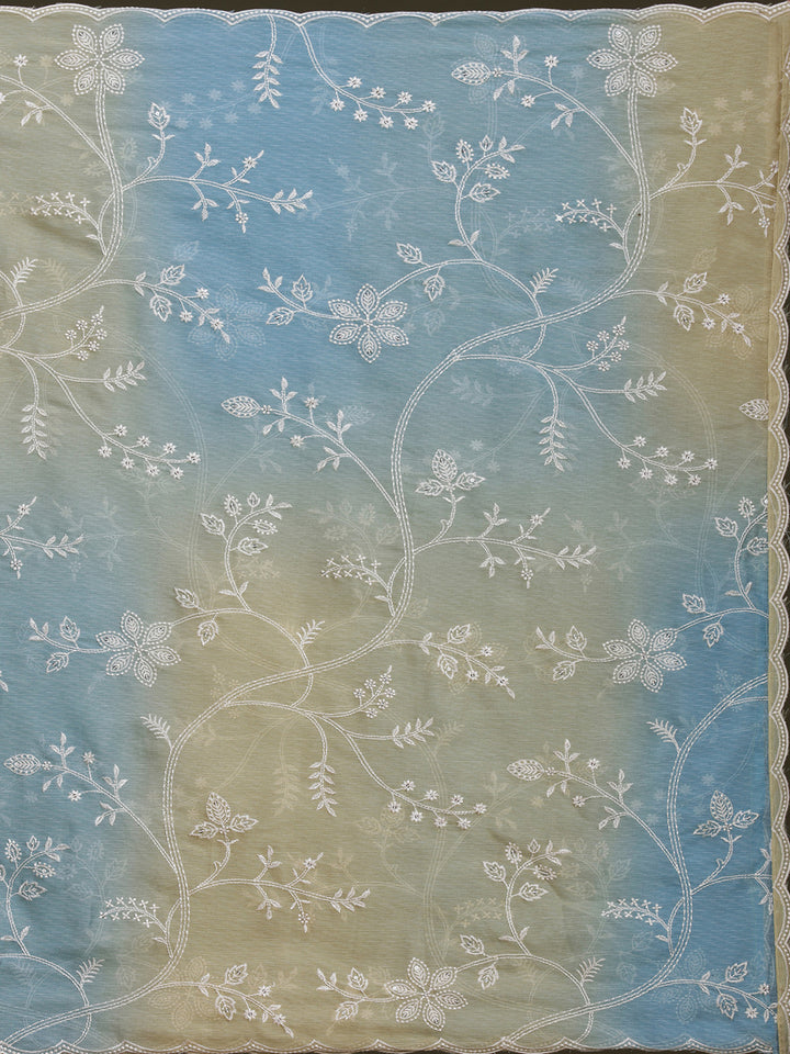 Leaf Green Threadwork Dola Silk Readymade Salwar Suit