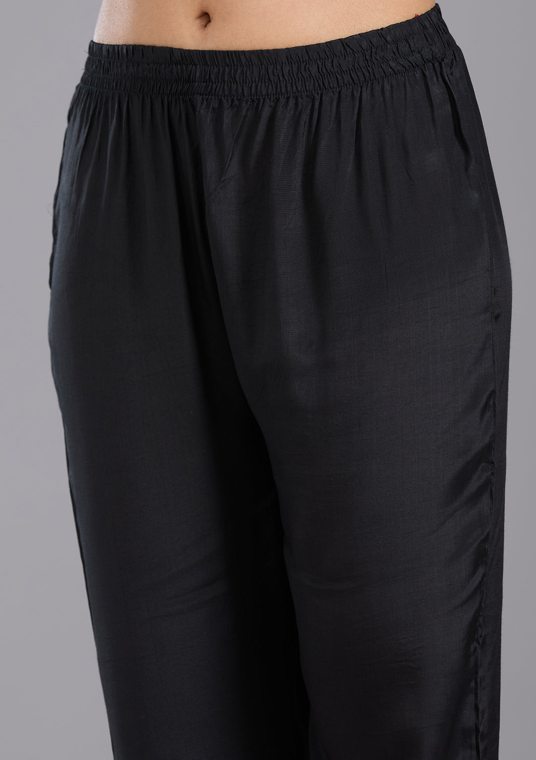 Black Zariwork Soft Raw Silk Readymade Salwar Suit