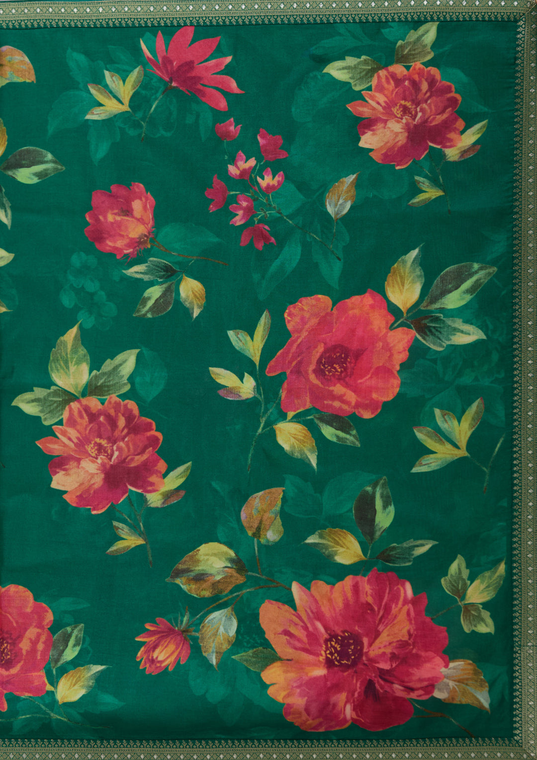 Bottle Green Sequins Soft Raw Silk Readymade Salwar Suit