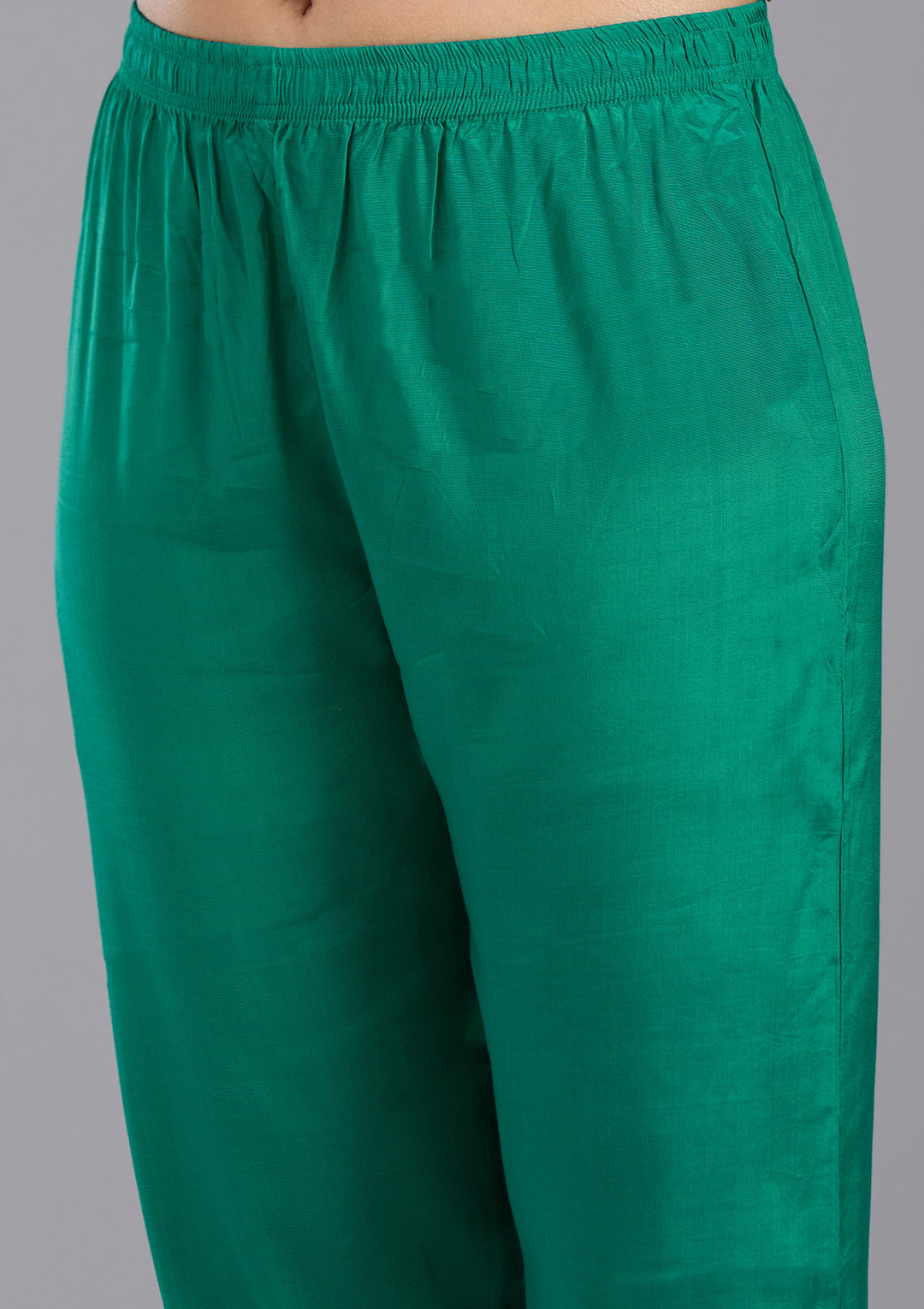 Rama Green Sequins Soft Raw Silk Readymade Salwar Suit