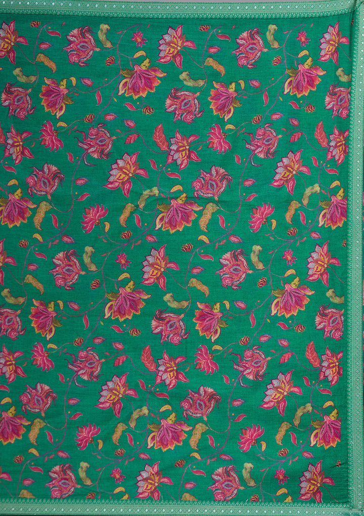 Rama Green Sequins Soft Raw Silk Readymade Salwar Suit