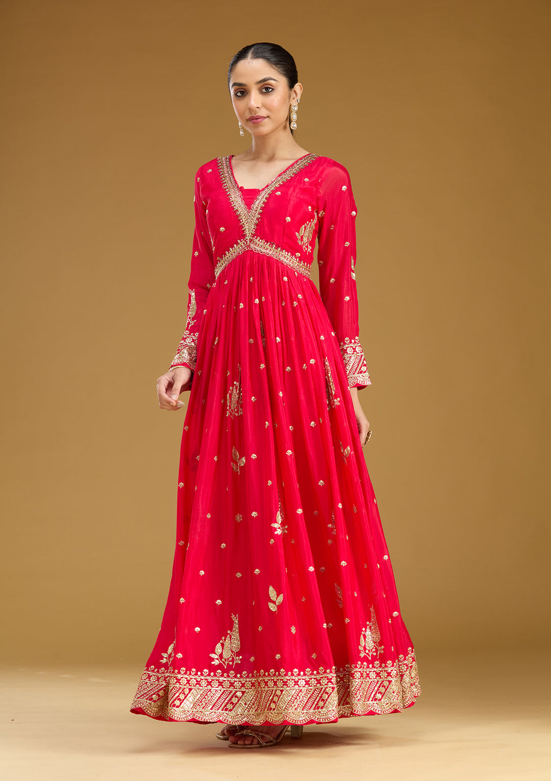 Rani Pink Cutdana Chinon Readymade Salwar Suit