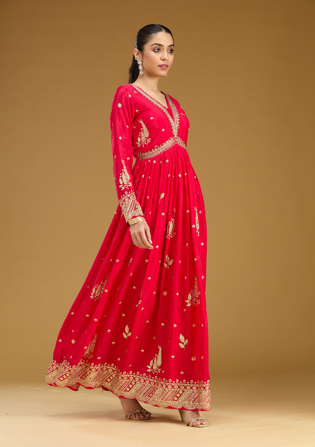 Rani Pink Cutdana Chinon Readymade Salwar Suit