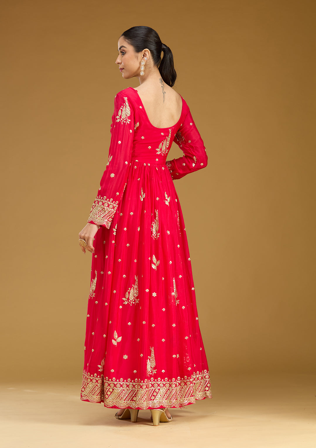 Rani Pink Cutdana Chinon Readymade Salwar Suit