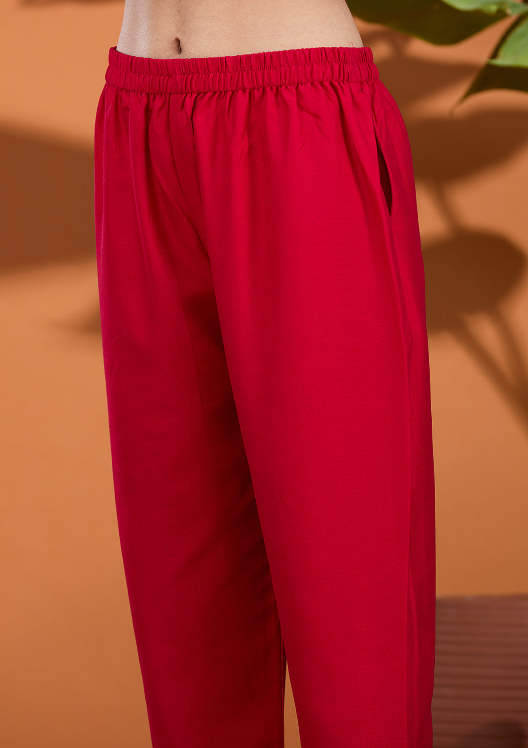 Rani Pink Soft Raw Silk Gold Zariwork Straight Kurta With Pant Regular And Dupatta