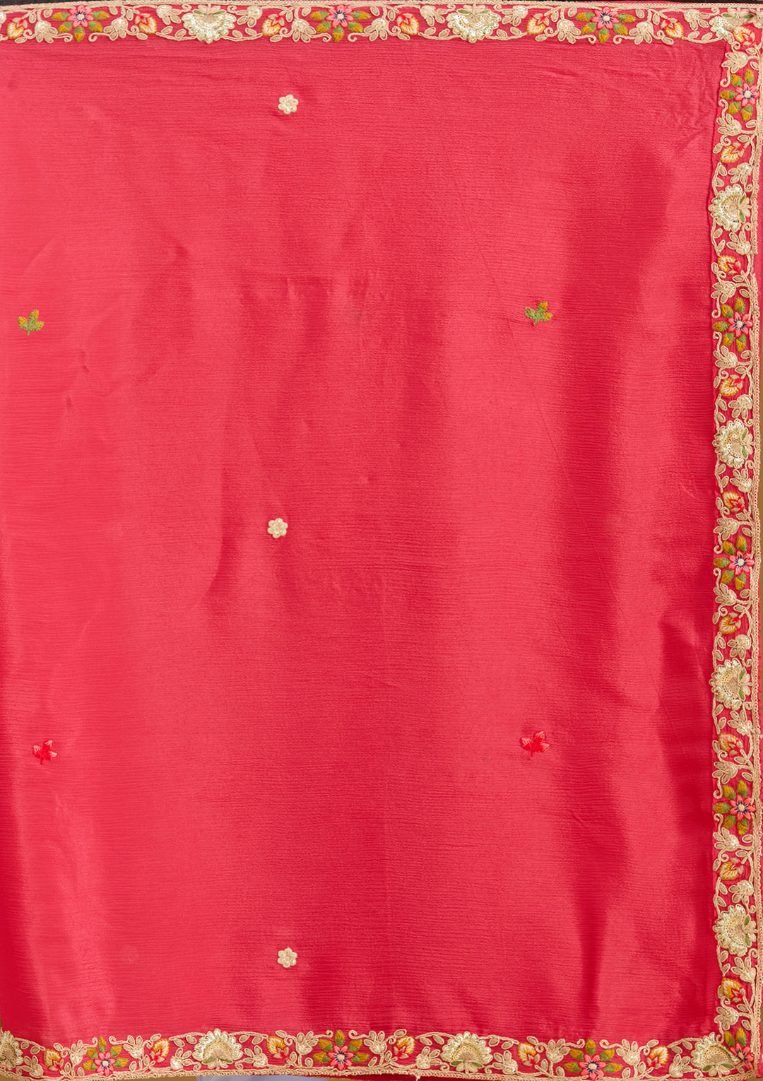 Pink Threadwork Soft Raw Silk Readymade Salwar Suit