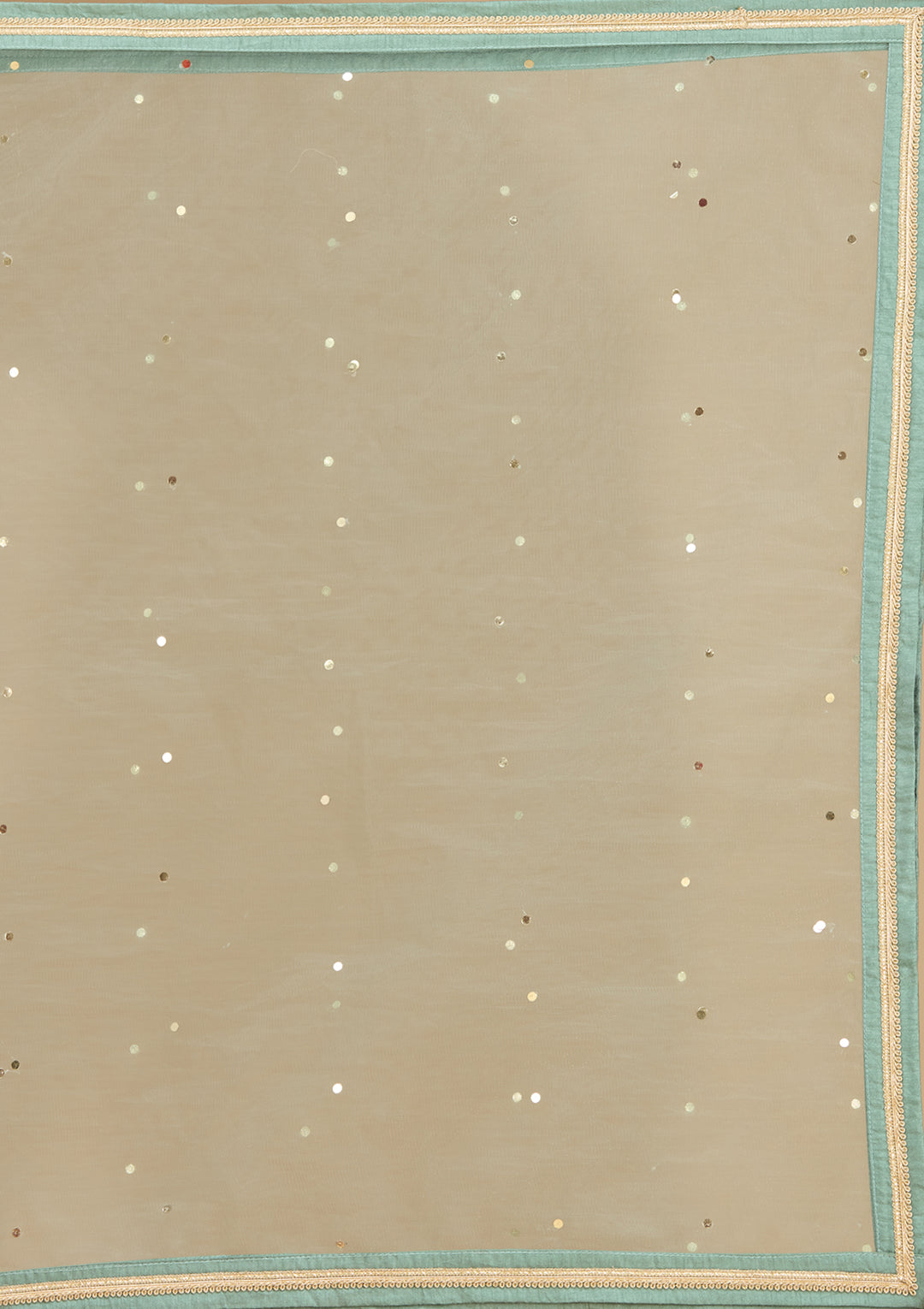 Sea Green Tissue Cutdana Straight Kurta With Sharara And Dupatta