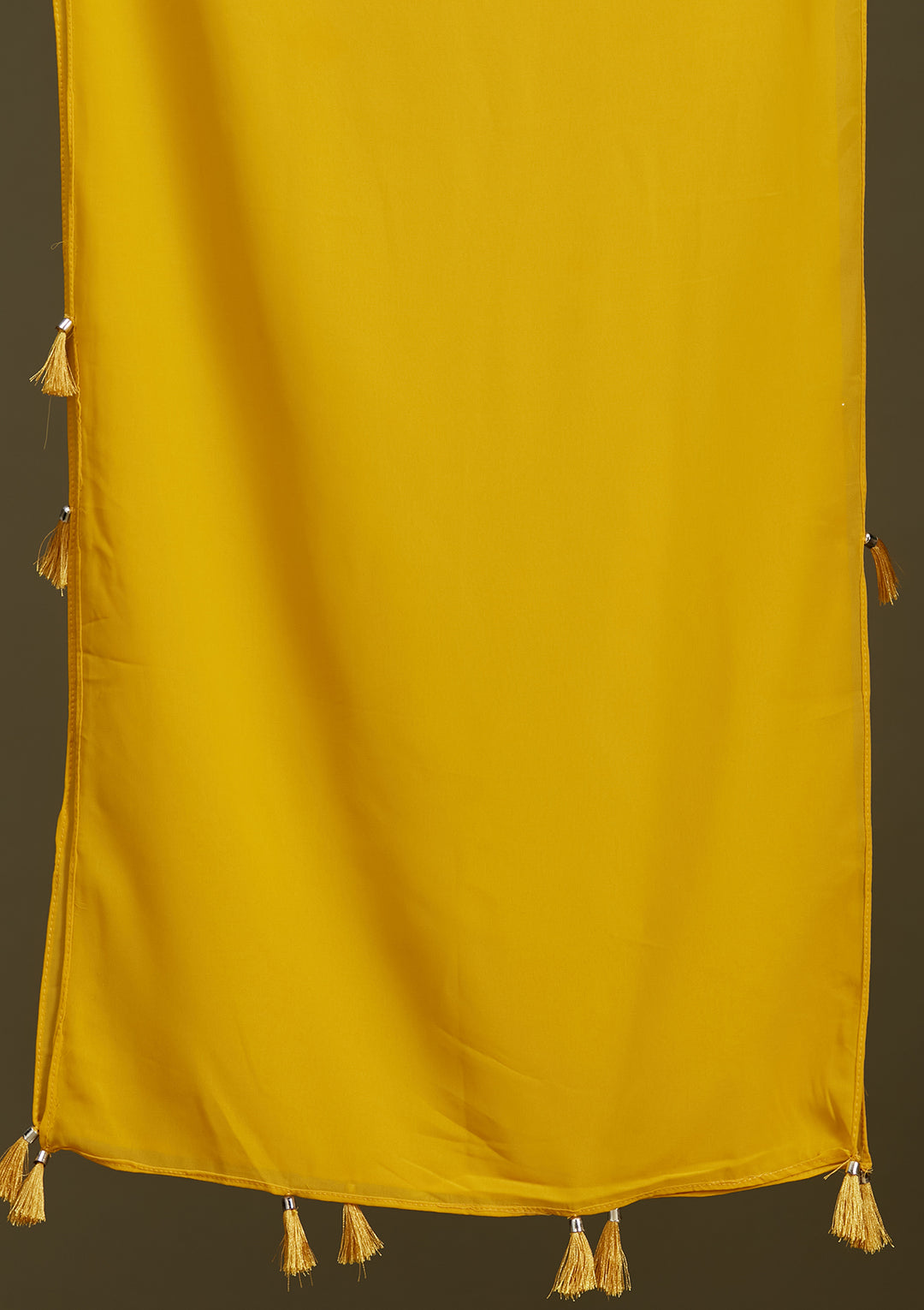 Mustard Yellow Threadwork Georgette Readymade Salwar Suit