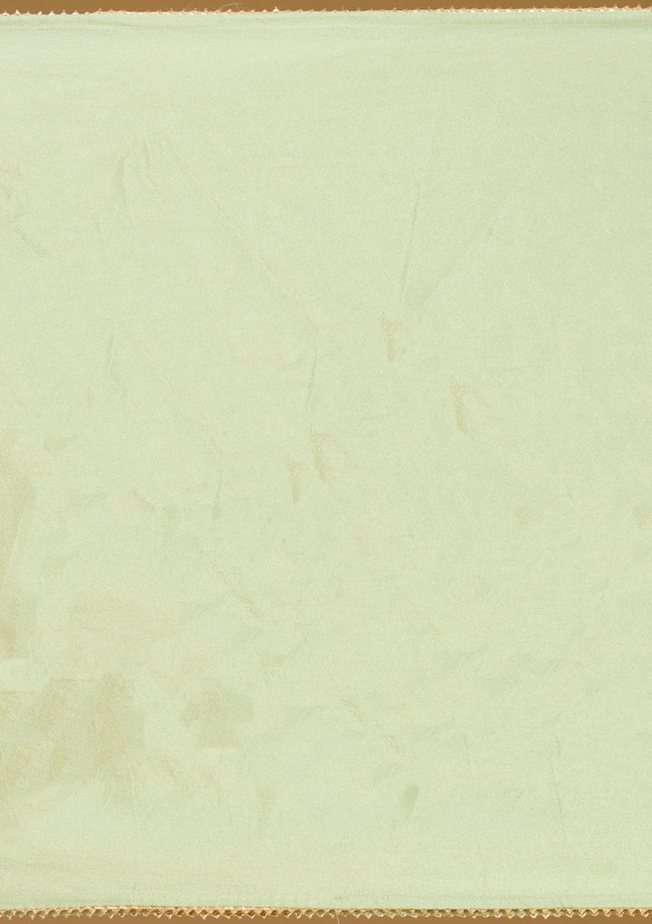 Pista Green Cutdana Soft Raw Silk Readymade Salwar Suit