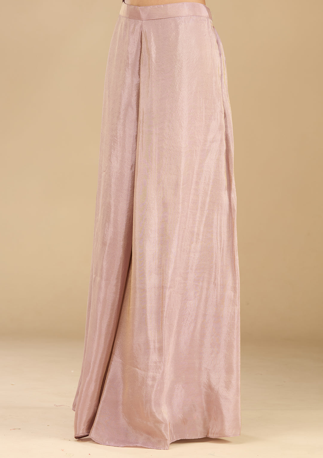 Lavender Tissue Cutdana Straight Kurta With Sharara And Dupatta