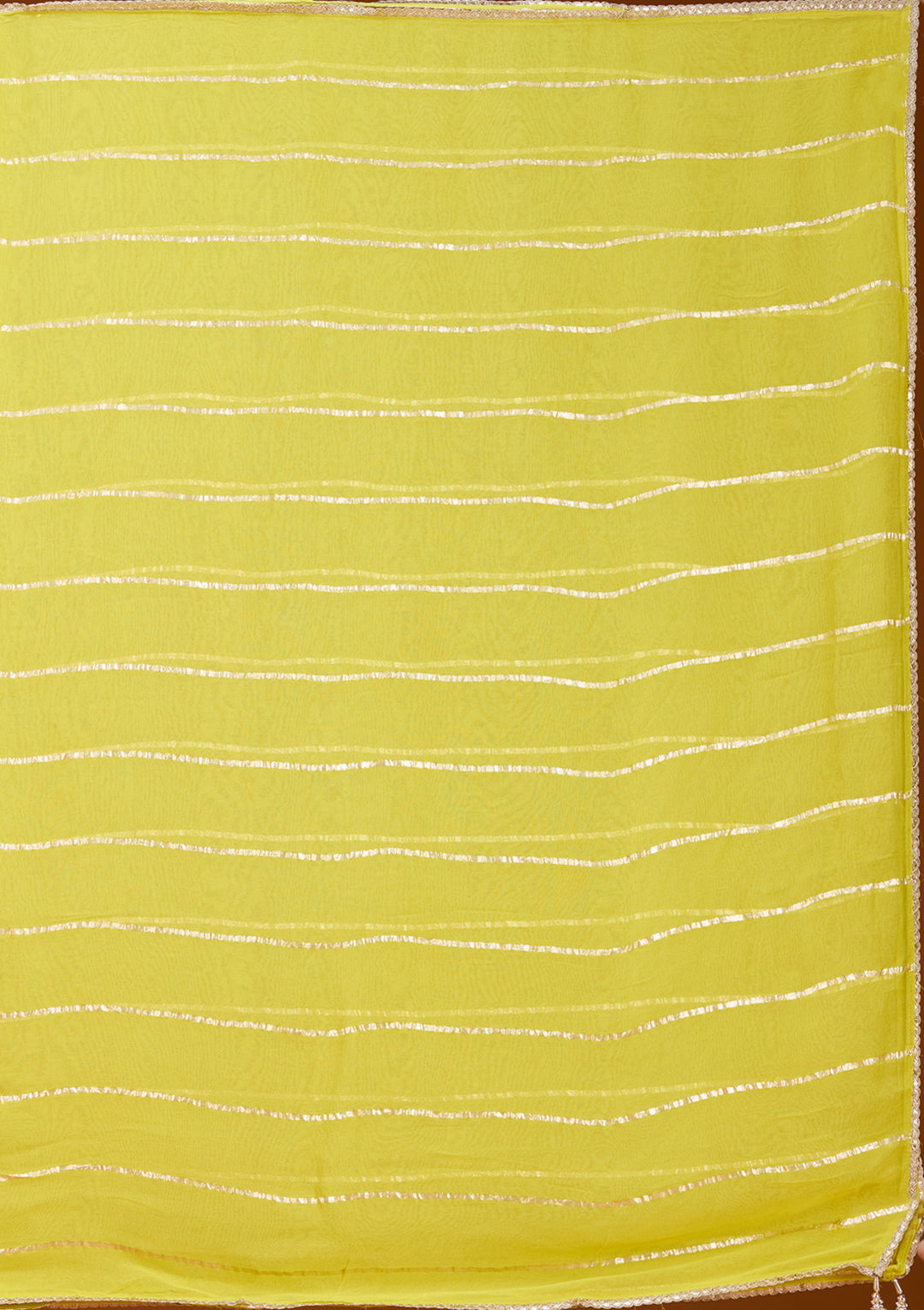 Lime Green Tissue Cutdana Straight Kurta With Sharara And Dupatta