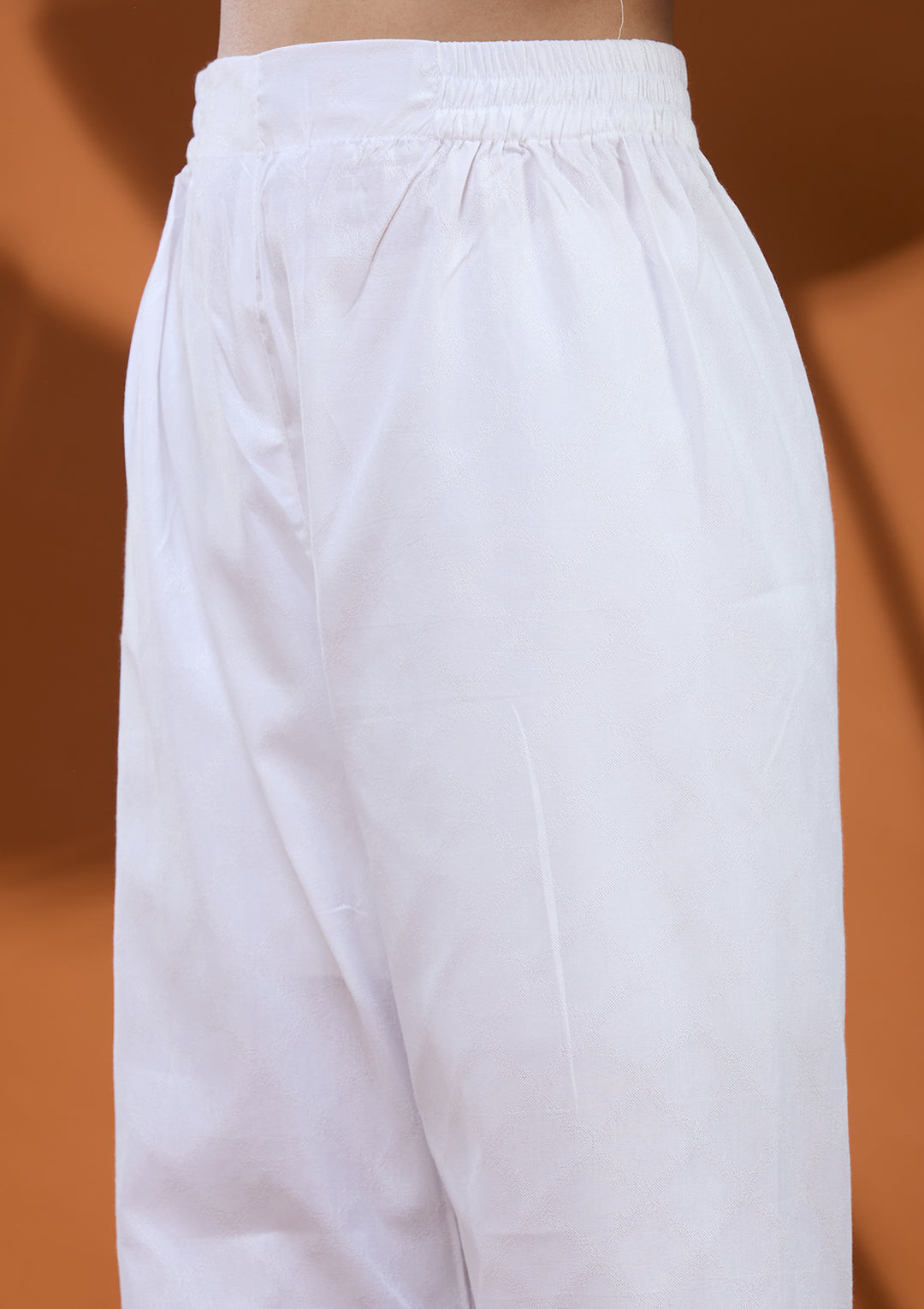 White Threadwork Tissue Readymade Salwar Suit