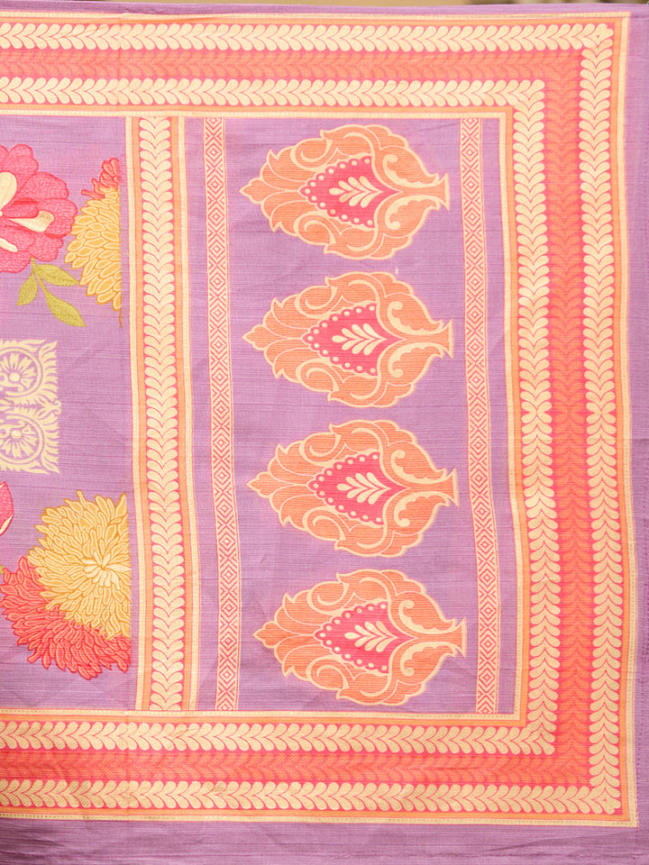 Purple Cording Soft Raw Silk Readymade Salwar Suit