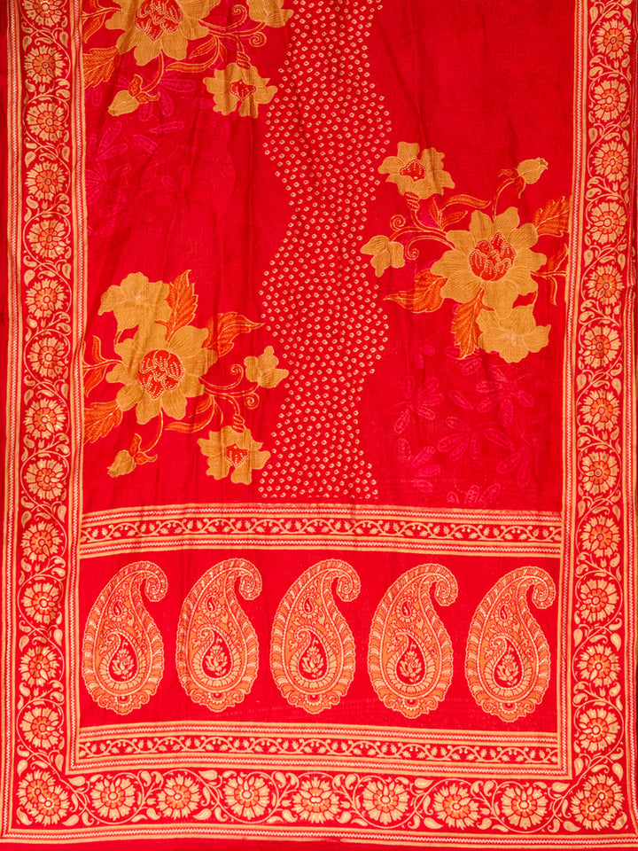 Rani Pink Cording Soft Raw Silk Readymade Salwar Suit