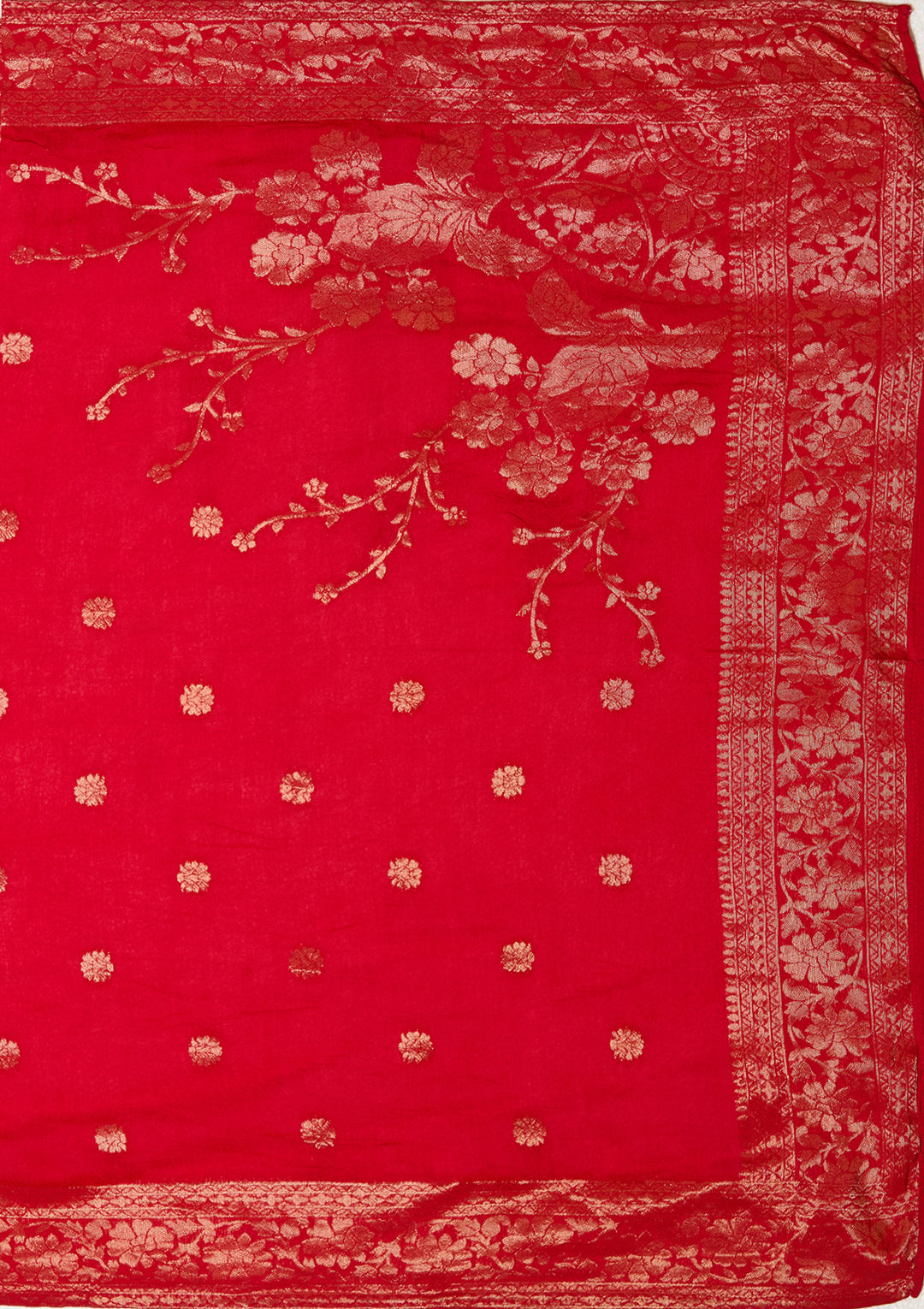 Red Chanderi Bandhej Sequins Straight Kurta With Pant Regular And Dupatta