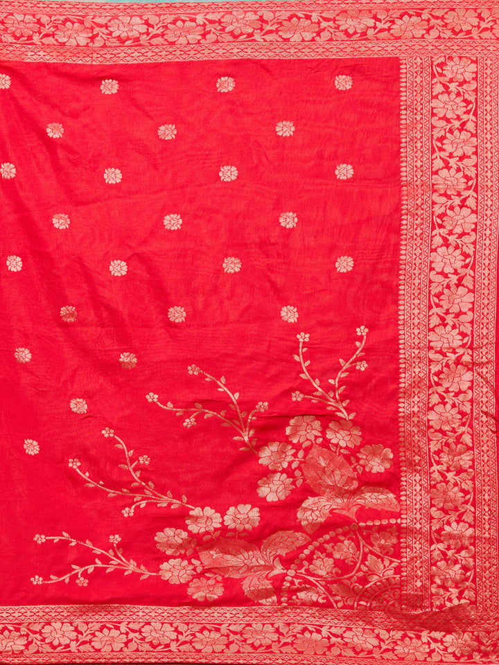 Red Sequins Chanderi Readymade Salwar Suit