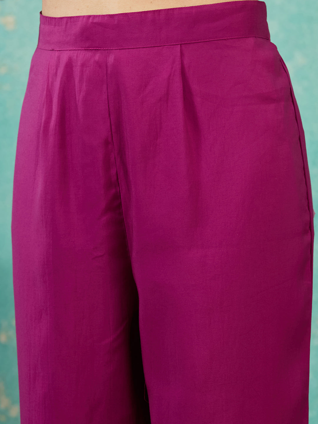 Purple Cording Chanderi Readymade Salwar Suit