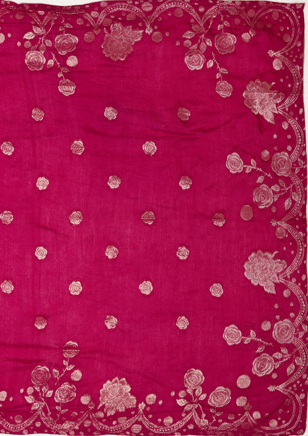 Purple Chanderi Bandhej Cording Straight Kurta With Regular Pant And Dupatta