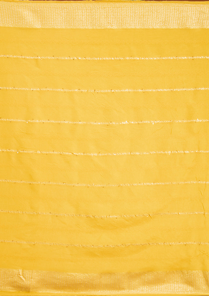 Mustard Yellow Cording Chanderi Readymade Salwar Suit