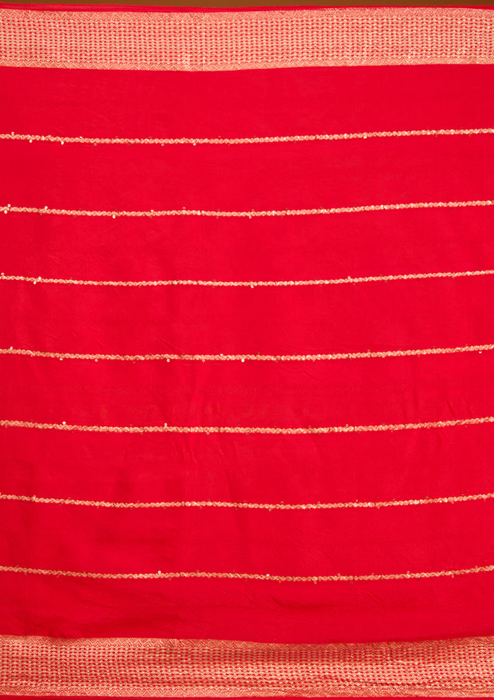 Red Cording Chanderi Readymade Salwar Suit