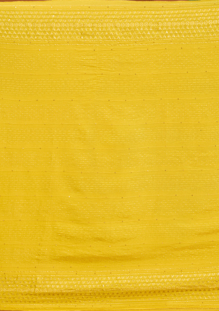 Yellow Zariwork Soft Raw Silk Readymade Salwar Suit