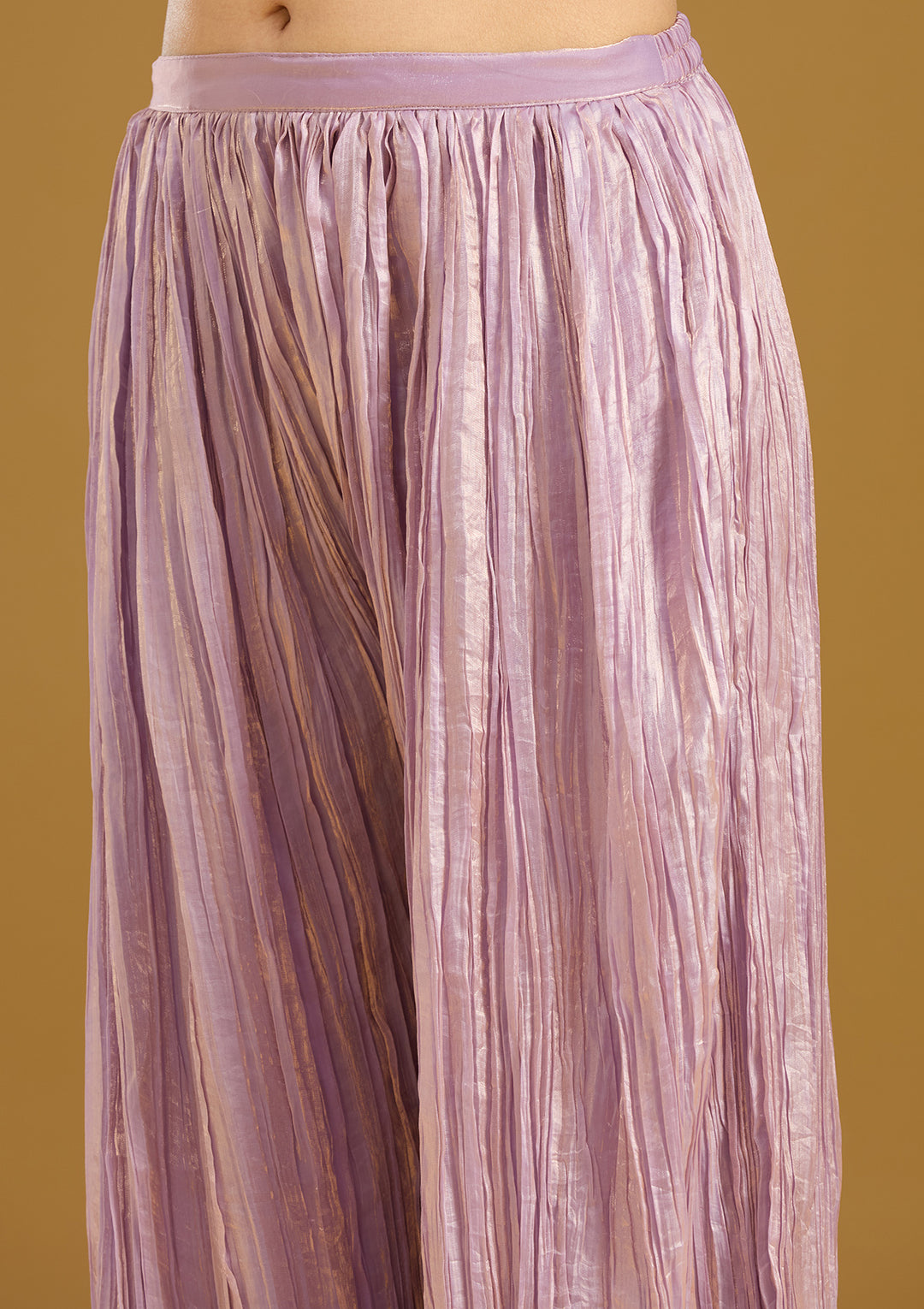 Lavender Threadwork Tissue Readymade Salwar Suit