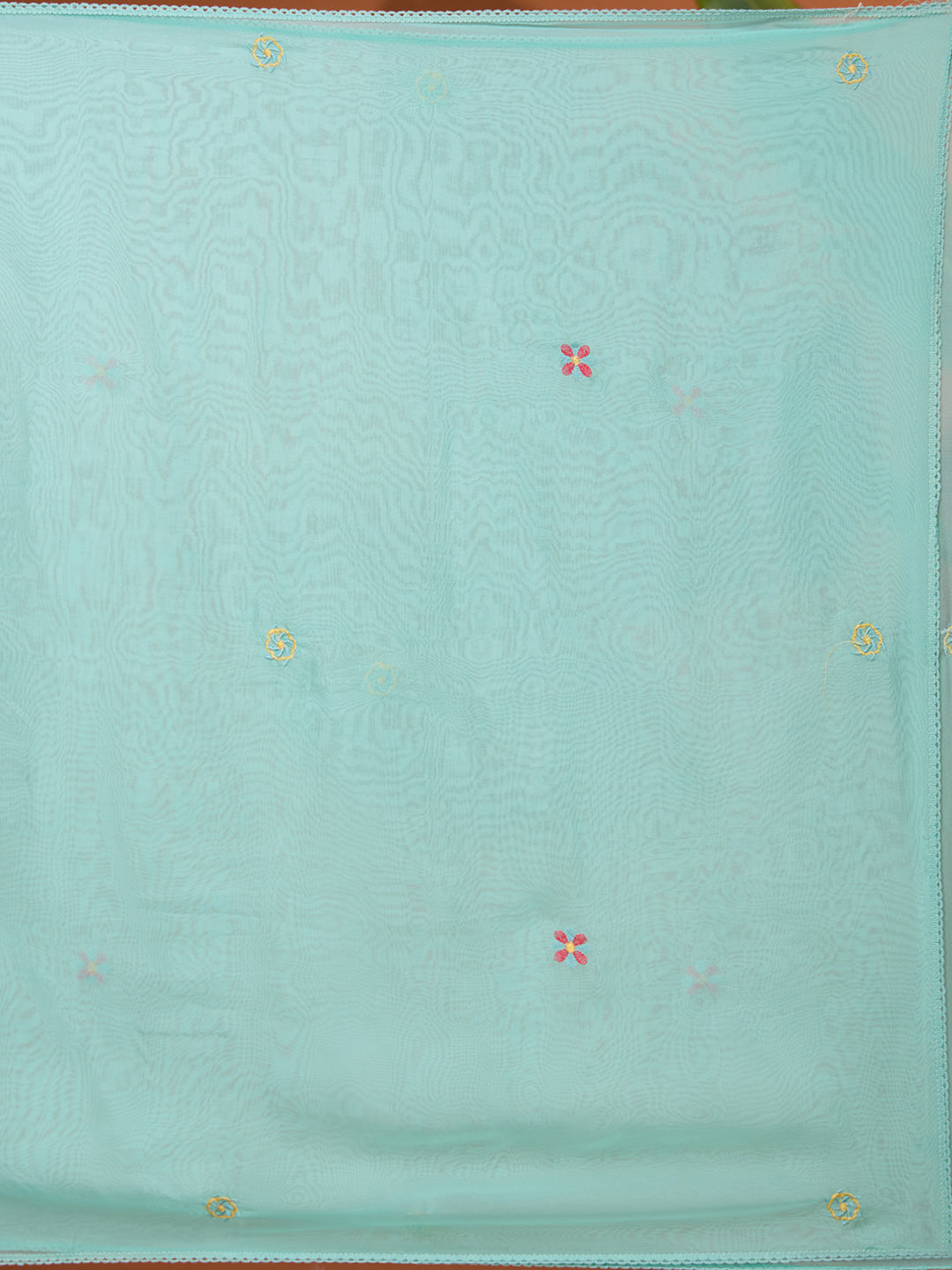 Sea Green Threadwork Chanderi Readymade Salwar Suit